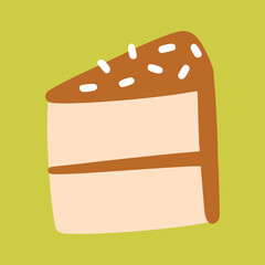 Slice brown cake with children style