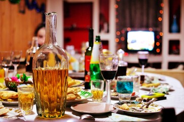 wine glasses on a table