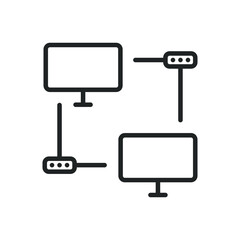 Local network thin line icons. Perfect pixel on transparent background