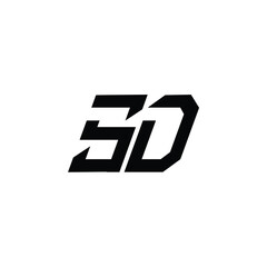 SD monogram logo design letter text name symbol monochrome logotype alphabet character simple logo