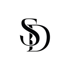 SD monogram logo design letter text name symbol monochrome logotype alphabet character simple logo