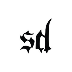 SD monogram logo design letter text name symbol monochrome logotype alphabet character simple logo