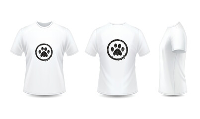 t shirt template paw mark 