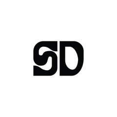 SD monogram logo design letter text name symbol monochrome logotype alphabet character simple logo