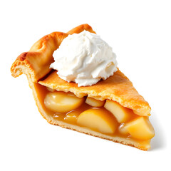 Delicious Apple Pie Slice with Whipped Cream