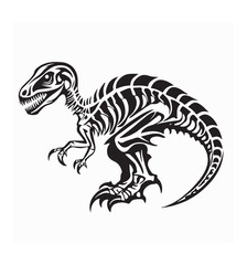 Dinosaur Fossil image vector isolated on White Background