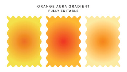 Orange Gradient Set, Abstract Orange Aura Gradient Background Design