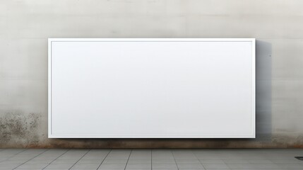 Obraz premium Blank Signboard on White Wall in Urban Building Setting Ideal for Advertising and Promotional Needs with Minimalistic Design Elements