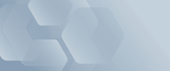 Abstract hexagon lines on gray background. Geometric stripe line art design modern