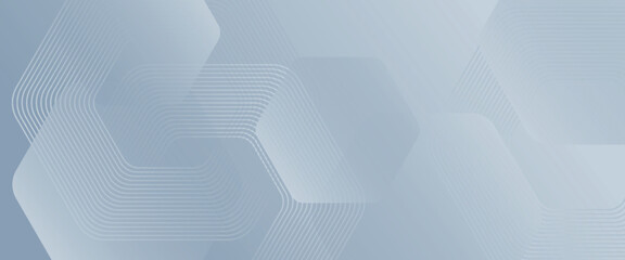 Abstract hexagon lines on gray background. Geometric stripe line art design modern