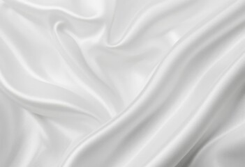 Obraz premium A close-up of white silk fabric with a satin finish