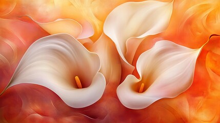 Soft-focus delicate calla lilies, Peru Independence Day.