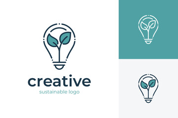 Sustainable logo icon for ecological power energy design concept, graphic symbol vector illustration