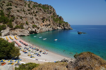 The Greek island of Karpathos surrounded by the Mediterranean Sea