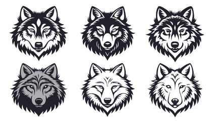 Explore Captivating Wolf Silhouettes and Head Illustrations: Perfect for Nature-Inspired Creative Design and Decor
