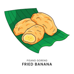 Fried Banana on Cassava Leaf Indonesian Fried Snack