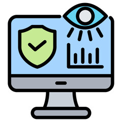 Security Monitoring Outline Color Icon