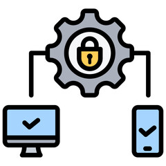 Device Security Outline Color Icon