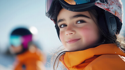 a Indian girl wearing ski clothes skiing at a ski resort, high difficulty movements