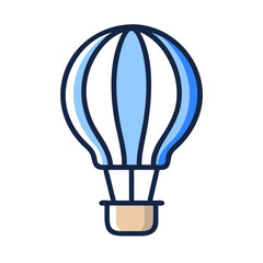 Obraz premium Hot Air Balloon Icon in blue and white colors