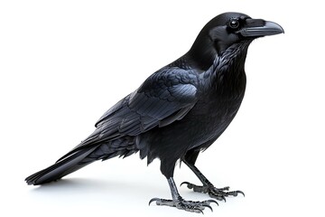 Fototapeta premium a raven isolated on white background 