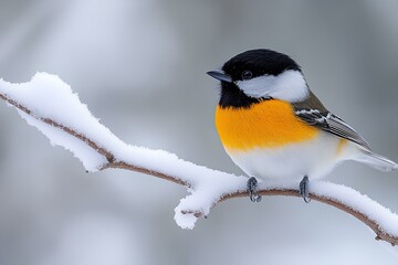 Fototapeta premium a real size chickadee