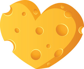 Heart Shaped Cheese Graphic Illustration