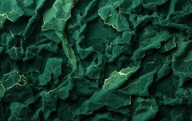 Obraz premium Close-up of a green crushed velvet fabric