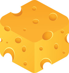 Illustration of Cheddar Cheese Block