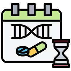 Gene Therapy Trial Outline Color Icon
