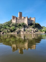ch&acirc;teaux, paysages, fleuve, Portugal, vue