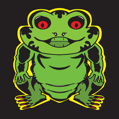 green frog mascot vector illustration