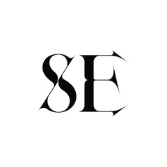 SE monogram logo design letter text name symbol monochrome logotype alphabet character simple logo