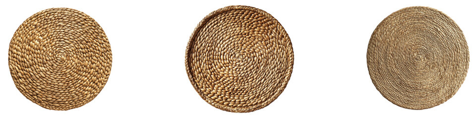 Table mat isolated on transparent background, PNG, Set of