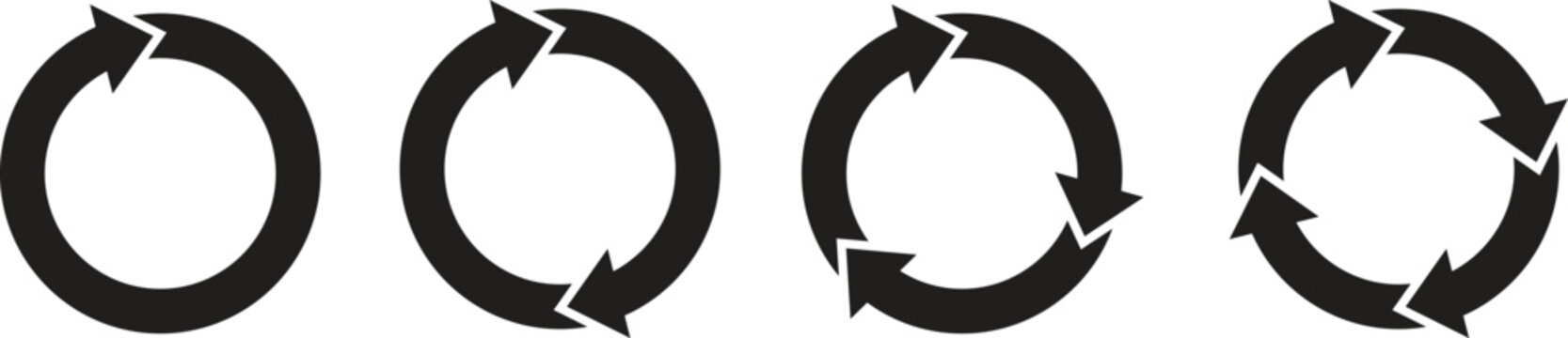 Circle arrow vector icon set. Rotation, recycle and refresh icon symbols. Vector illustration