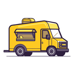 Logo of food truck vector style simple design