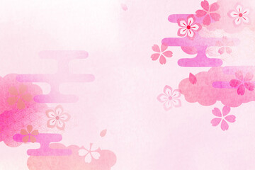 ピンクの美しい桜の背景イラスト