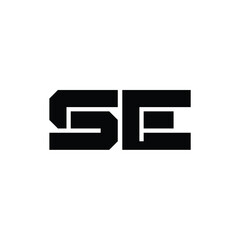SE monogram logo design letter text name symbol monochrome logotype alphabet character simple logo