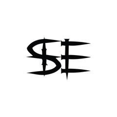 SE monogram logo design letter text name symbol monochrome logotype alphabet character simple logo