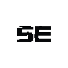 SE monogram logo design letter text name symbol monochrome logotype alphabet character simple logo