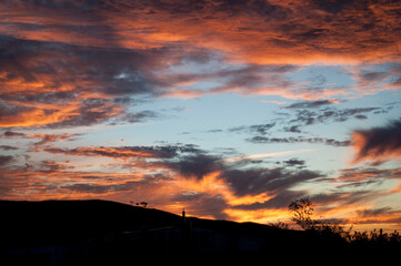 sunset over the mountains