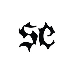 SE monogram logo design letter text name symbol monochrome logotype alphabet character simple logo