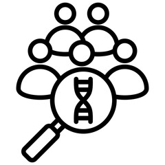 Population Genetic Outline Icon