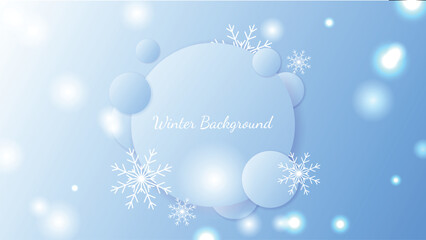 Gradient snowing winter landscape Background