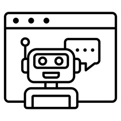 Ai Virtual Assistant Outline Icon