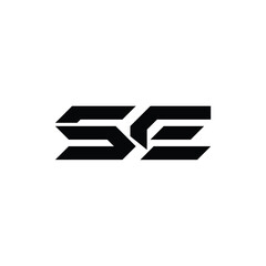 SE monogram logo design letter text name symbol monochrome logotype alphabet character simple logo