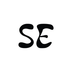Fototapeta premium SE monogram logo design letter text name symbol monochrome logotype alphabet character simple logo