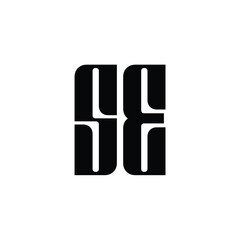 SE monogram logo design letter text name symbol monochrome logotype alphabet character simple logo