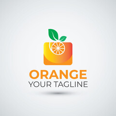 orange fruit logo design icon template