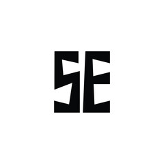 Fototapeta premium SE monogram logo design letter text name symbol monochrome logotype alphabet character simple logo